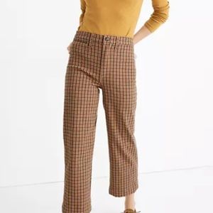 Madewell Slim Emmett Wide-Leg Crop Pants In Check